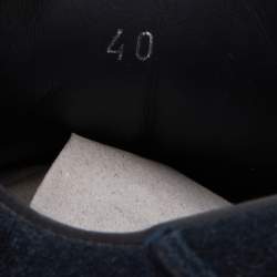 Pre Owned Moncler Navy Blue Suede New Monaco Low Top Sneakers Size 40