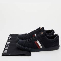 Pre Owned Moncler Navy Blue Suede New Monaco Low Top Sneakers Size 40