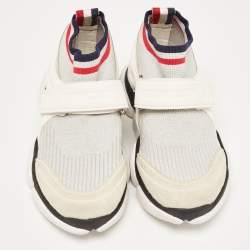 Pre Owned Moncler Multicolor Neoprene and Rubber Emilien Lace Up Sneakers Size 37.5