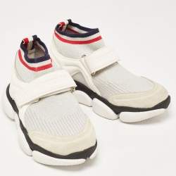 Pre Owned Moncler Multicolor Neoprene and Rubber Emilien Lace Up Sneakers Size 37.5