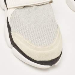 Pre Owned Moncler Multicolor Neoprene and Rubber Emilien Lace Up Sneakers Size 37.5