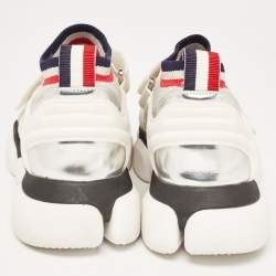 Pre Owned Moncler Multicolor Neoprene and Rubber Emilien Lace Up Sneakers Size 37.5