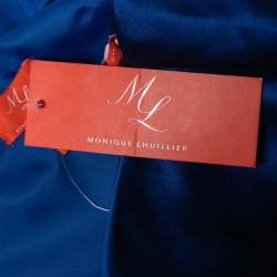 Monique Lhuillier Blue Silk One Shoulder Silk Gown S