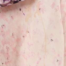 Monique Lhuillier Multicolor Floral Printed Silk One Shoulder Dress XL