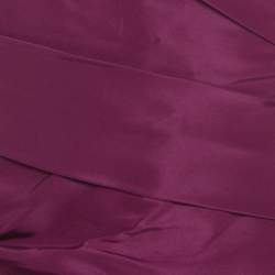 Monique Lhuillier Garnet Purple Silk Tufted Skirt Strapless Gown XL 