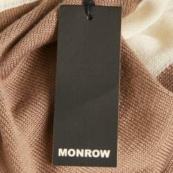 Monrow Dark Beige Knit Panel Detail Lounge Pants S
