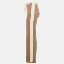 Monrow Dark Beige Knit Panel Detail Lounge Pants S