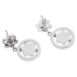 Pre Owned Montblanc Star Signet Collection Silver Dangle Stud Earrings