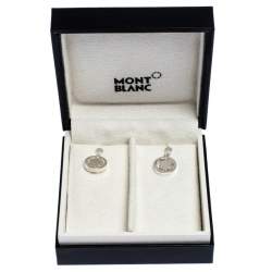 Pre Owned Montblanc Star Signet Collection Silver Dangle Stud Earrings