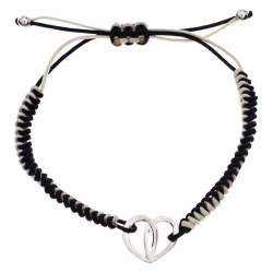 Pre Owned Montblanc Black/White Cord Petale Bracelet