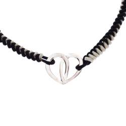 Pre Owned Montblanc Black/White Cord Petale Bracelet