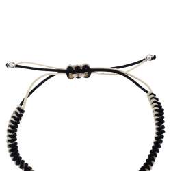 Pre Owned Montblanc Black/White Cord Petale Bracelet