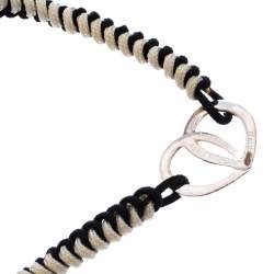 Pre Owned Montblanc Black/White Cord Petale Bracelet
