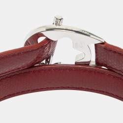 Pre Owned Mont Blanc Hold Me Tight Leather Sterling Silver Bracelet