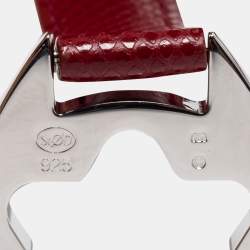 Pre Owned Mont Blanc Hold Me Tight Leather Sterling Silver Bracelet
