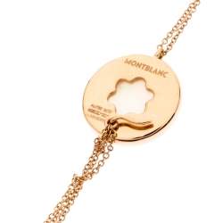 Montblanc Signet Mother of Pearl Diamond 18k Rose Gold Tassel Pendant Necklace