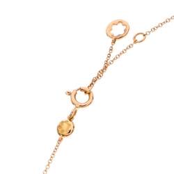 Montblanc Signet Mother of Pearl Diamond 18k Rose Gold Tassel Pendant Necklace