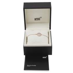 Pre Owned Montblanc Signet Mother of Pearl Diamond 18K Rose Gold Bracelet