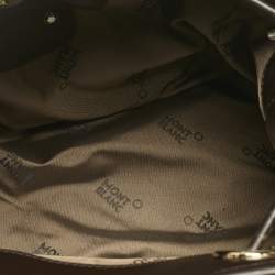 Pre Owned Montblanc Olive Green/Dark Brown Nylon Small Starisma Dalila Drawstring Bag