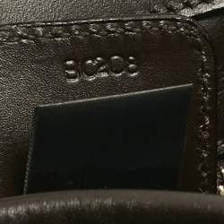 Pre Owned Montblanc Olive Green/Dark Brown Nylon Small Starisma Dalila Drawstring Bag