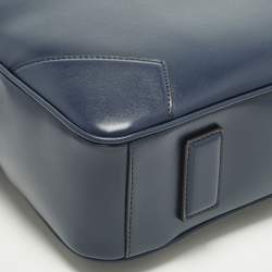 مملوكة مسبقًا Montblanc Meisterstuck Medium Navy Blue Leather Briefcase