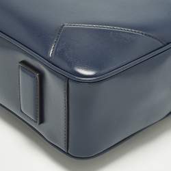 مملوكة مسبقًا Montblanc Meisterstuck Medium Navy Blue Leather Briefcase