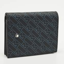 مملوكة مسبقًا Montblanc Black/Blue M Gram Coated Canvas Bifold Wallet