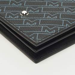 مملوكة مسبقًا Montblanc Black/Blue M Gram Coated Canvas Bifold Wallet