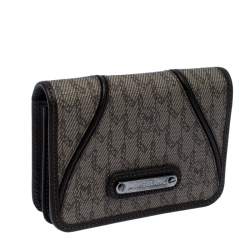 Montblanc Beige/Brown Signature Coated Canvas Business Card Holder