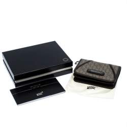 Montblanc Beige/Brown Signature Coated Canvas Business Card Holder