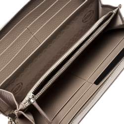 Montblanc Beige Leather Meisterstuck 8cc Zip Around Wallet