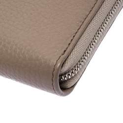 Montblanc Beige Leather Meisterstuck 8cc Zip Around Wallet