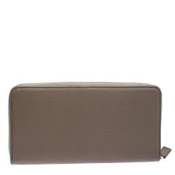 Montblanc Beige Leather Meisterstuck 8cc Zip Around Wallet