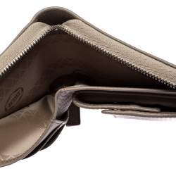 Montblanc Beige Leather Zip Around Compact Wallet