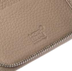 Montblanc Beige Leather Zip Around Compact Wallet
