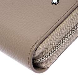 Montblanc Beige Leather Zip Around Compact Wallet