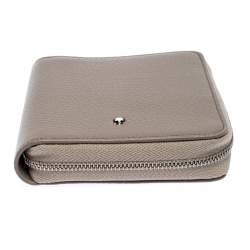 Montblanc Beige Leather Zip Around Compact Wallet