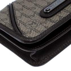 Montblanc Brown/Beige Signature Coated Canvas Flap Card Holder