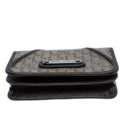 Montblanc Brown/Beige Signature Coated Canvas Flap Card Holder