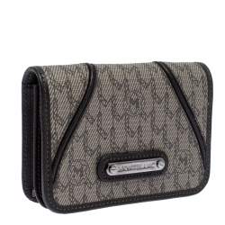 Montblanc Brown/Beige Signature Coated Canvas Flap Card Holder