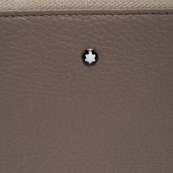 Pre Owned Montblanc Beige Leather Meisterstuck Zip Around Wallet