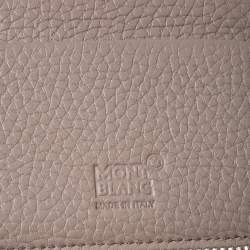 Pre Owned Montblanc Beige Leather Zip Around Wallet
