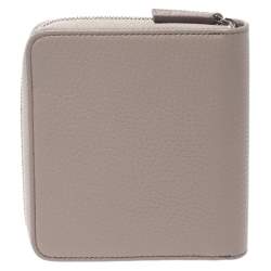 Pre Owned Montblanc Beige Leather Zip Around Wallet