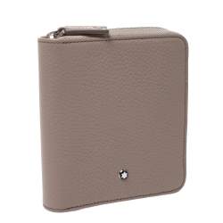 Montblanc Beige Leather Meisterstuck 4CC Zip Around Wallet