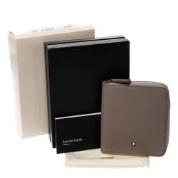 Montblanc Beige Leather Meisterstuck 4CC Zip Around Wallet