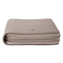 Montblanc Beige Leather Meisterstuck 4CC Zip Around Wallet