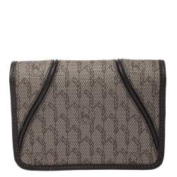 Montblanc Brown Signature Coated Canvas Business Card Holder