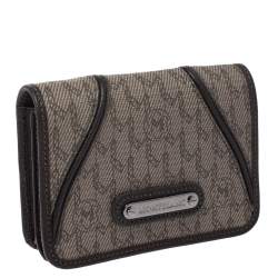 Montblanc Brown Signature Coated Canvas Business Card Holder