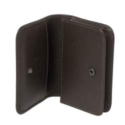 Pre Owned Montblanc Brown Signature Coated Canvas Business Card Holder