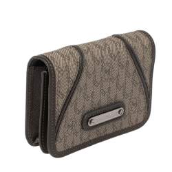 Pre Owned Montblanc Brown Signature Coated Canvas Business Card Holder
